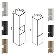 AICA SANITAIRE - AICA Ensemble meuble de Salle de Bain Suspendu 120cm avec vasque à poser + 2*Colonne + Miroir LED Dimmable, Anthracite + Chêne - vignette