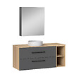 AICA SANITAIRE - AICA Ensemble meuble de Salle de Bain Suspendu 120cm avec vasque à poser + 2 Rangements Ouverts, Armoire salle de bain avec miroir - vignette