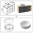 AICA SANITAIRE - AICA Ensemble meuble de Salle de Bain Suspendu 120cm avec vasque à poser + Colonne + Miroir LED Dimmable - vignette