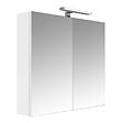 GODART - Armoire miroir de toilette éclairante 2 portes 80 cm blanche Juno 2 - vignette