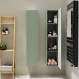 GODART - Meuble colonne salle de bain strié 140 cm suspendu - Vert mat - Karaib 2 - vignette