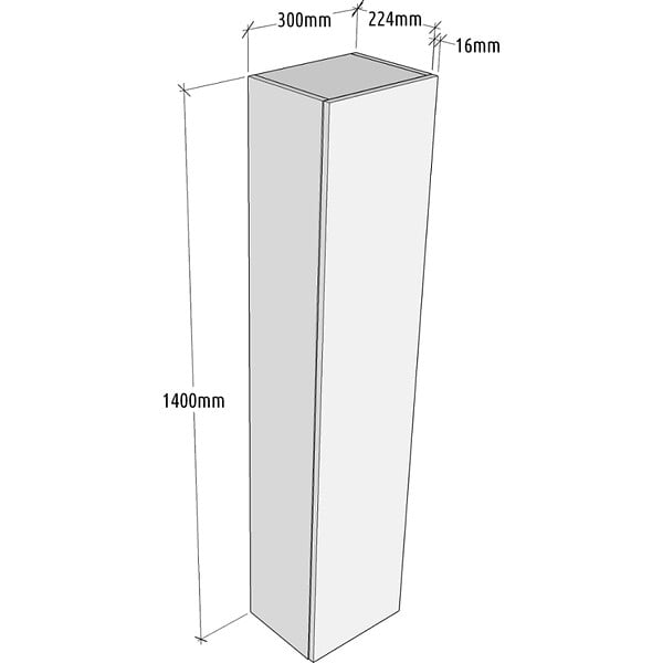 GODART - Meuble colonne salle de bain strié 140 cm suspendu - Beige cachemire mat - Karaib 2 - large