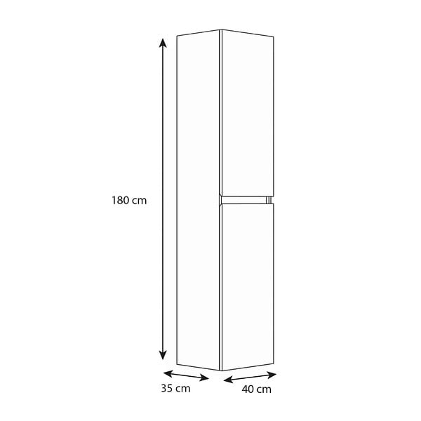 ALLIBERT - Meuble colonne salle de bain 180 cm suspendu - Chêne Australien - Max - Allibert - large
