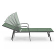 ID MARKET - Lot de 2 transats de jardin inclinables FIDJI en acier et toile vert olive - vignette