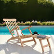 HAPPY GARDEN - Transat pliant 153cm en teck LOMBOK - vignette