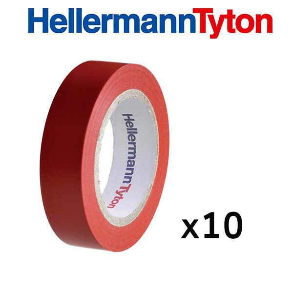 HELLERMANNTYTON - HellermannTyton Lot de 10 rubans isolant 10m largeur 15mm rouge - large