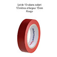 HELLERMANNTYTON - HellermannTyton Lot de 10 rubans isolant 10m largeur 15mm rouge - vignette