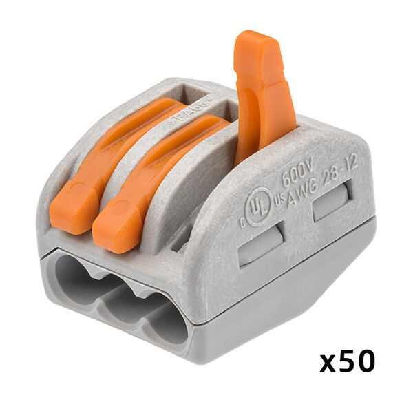 WAGO - WAGO Seau 100 bornes de connexion automatique S222 2, 3 et 5 entrées, lot de 100 - large