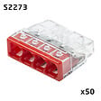 WAGO - Flacon de 50 mini bornes de connexion automatique 4 entrées S2273 - vignette