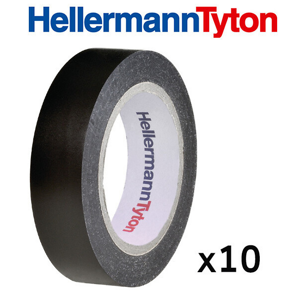 HELLERMANNTYTON - Lot de 10 rubans isolant de 10m et de largeur 15mm Noir-HellermannTyton - large
