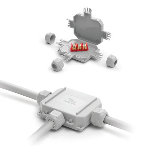RAYTECH - Boite étanche Bob3 x 2,5 à 4 mm² - Micro-jonction électrique étanche IP68/IP69K avec gel – Connecteur extérieur passante/dérivée - large
