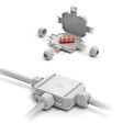 RAYTECH - Boite étanche Bob3 x 2,5 à 4 mm² - Micro-jonction électrique étanche IP68/IP69K avec gel – Connecteur extérieur passante/dérivée - vignette