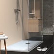 GODART - Receveur de douche 80x160 extraplat antidérapant blanc effet texturé avec bonde - Ceane - vignette