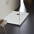 GODART - Receveur de douche 80x140 extraplat antidérapant blanc effet texturé avec bonde - Ceane - vignette