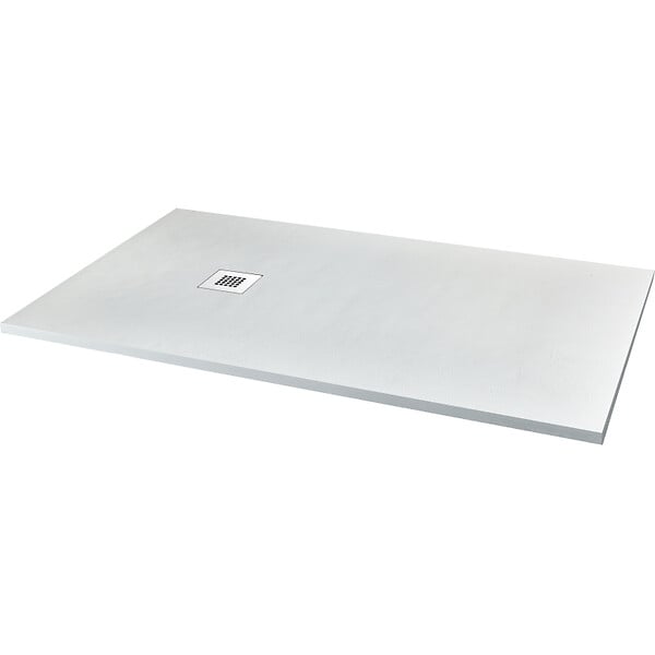 GODART - Receveur de douche 80x140 extraplat antidérapant blanc effet texturé avec bonde - Ceane - large