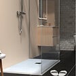 GODART - Receveur de douche 80x140 extraplat antidérapant blanc effet texturé avec bonde - Ceane - vignette