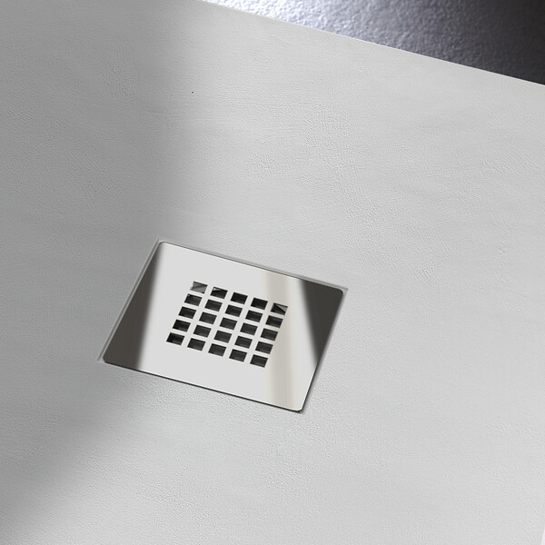 GODART - Receveur de douche 90x120 extraplat antidérapant blanc effet texturé + bonde - Ceane - large