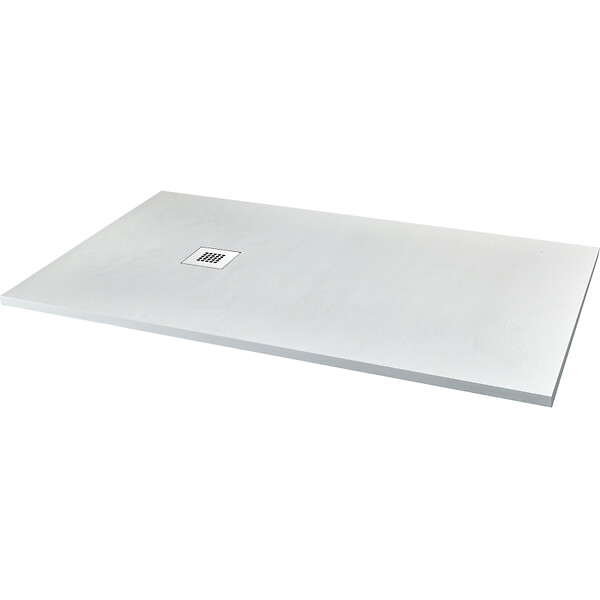 GODART - Receveur de douche 90x120 extraplat antidérapant blanc effet texturé + bonde - Ceane - large