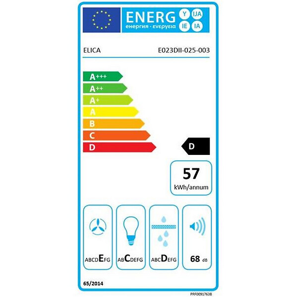 ELICA - hotte décorative murale 90cm 68db 395m3/h inox - prf0091763b - large