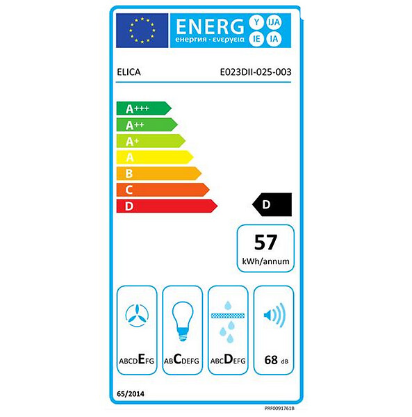 ELICA - Hotte Décorative Murale 60cm 68db 395m3/h Inox - PRF0091761B - large