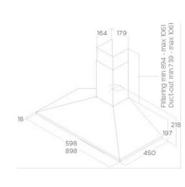 ELICA - Hotte Décorative Murale 60cm 68db 395m3/h Inox - PRF0091761B - large