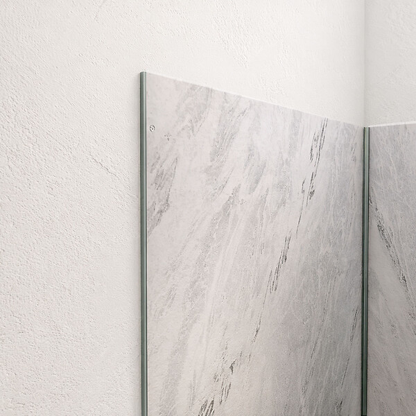 AURLANE - Pack 3 Panneaux Muraux Pierre Artic Storm 90x210cm et Profilés Chrome - STONE'IT - large