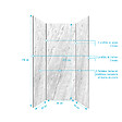 AURLANE - Pack 3 Panneaux Muraux Pierre Artic Storm 90x210cm et Profilés Chrome - STONE'IT - vignette