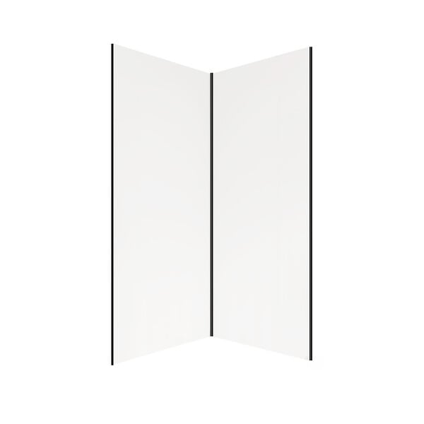 AURLANE - Pack 2 Panneaux Muraux en Aluminium Blanc 80+100x210cm + Profilés Noir - WALL'IT - large