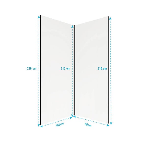 AURLANE - Pack 2 Panneaux Muraux en Aluminium Blanc 80+100x210cm + Profilés Noir - WALL'IT - large