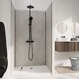 AURLANE - Pack 3 Panneaux Muraux Pierre Light Grey 90+120+90 x 210cm et Profilés Chrome - STONE'IT - vignette