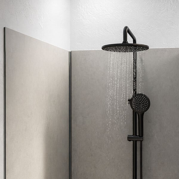 AURLANE - Pack 3 Panneaux Muraux Pierre Light Grey 90+120+90 x 210cm et Profilés Chrome - STONE'IT - large