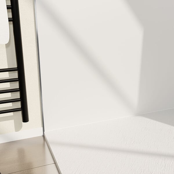 AURLANE - Lot de 2 Panneaux Muraux Aluminium Blanc 80+120 x 210 cm avec Profilés Chrome - WALL'IT - large