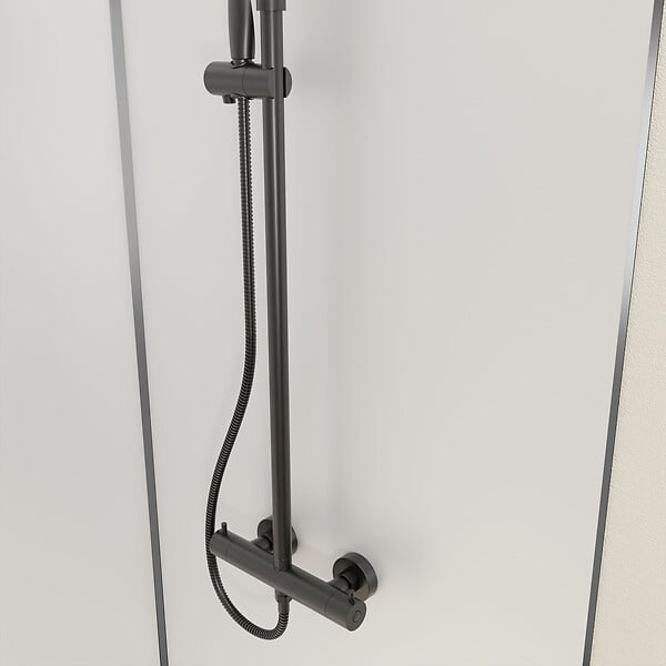 AURLANE - Lot de 2 Panneaux Muraux Aluminium Blanc 80+120 x 210 cm avec Profilés Chrome - WALL'IT - large