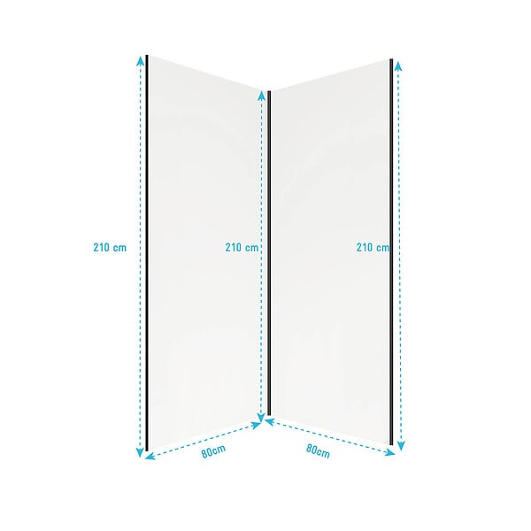 AURLANE - Pack 2 Panneaux Muraux en Aluminium Blanc 80x210cm + Profilés Noir - WALL'IT - large