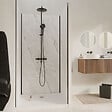 AURLANE - Pack 3 Panneaux Muraux Pierre Artic Storm 90+120+90 x 210cm et Profilés Noirs - STONE'IT - vignette