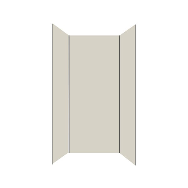 AURLANE - Pack 3 Panneaux Muraux Aluminium Ivoire 90+120+90x210 cm avec Profilés Chrome - WALL'IT - large