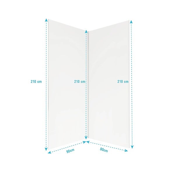 AURLANE - Pack 2 Panneaux Muraux en Aluminium Blanc 90x210cm avec Profilés Chrome - WALL'IT - large
