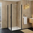 ALLIBERT - Retour fixe pour porte de douche pivotante 76.5-79x200 cm noir mat Laja - vignette