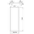 ALLIBERT - Retour fixe pour porte de douche pivotante 76.5-79x200 cm noir mat Laja - vignette