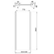 ALLIBERT - Retour fixe pour porte de douche pivotante 86.5-89x200 cm noir mat Laja - vignette