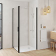 ALLIBERT - Retour fixe pour porte de douche pivotante 86.5-89x200 cm noir mat Laja - vignette