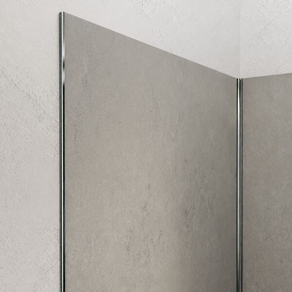 AURLANE - Pack 3 Panneaux Muraux Pierre Light Grey 90x210cm et Profilés Chrome - STONE'IT - large