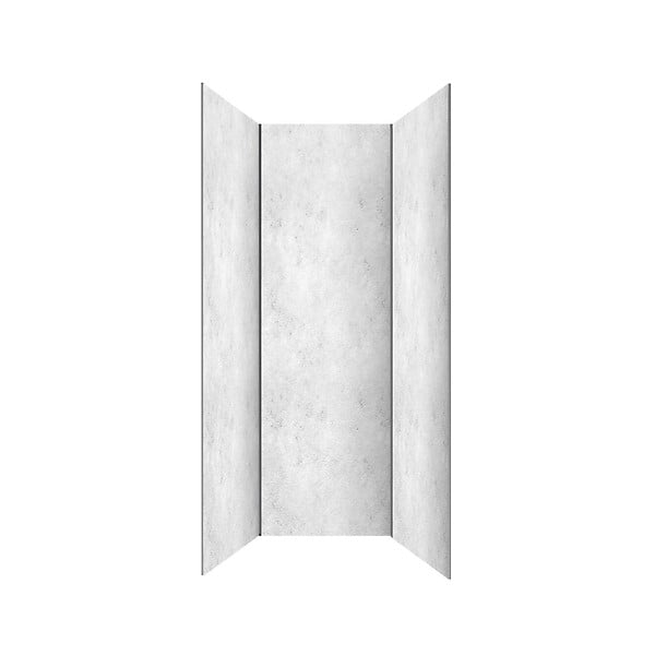 AURLANE - Pack 3 Panneaux Muraux Pierre Light Grey 90x210cm et Profilés Chrome - STONE'IT - large