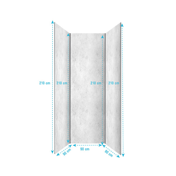 AURLANE - Pack 3 Panneaux Muraux Pierre Light Grey 90x210cm et Profilés Chrome - STONE'IT - large