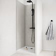 AURLANE - Pack 3 Panneaux Muraux Pierre Light Grey 90x210cm et Profilés Chrome - STONE'IT - vignette