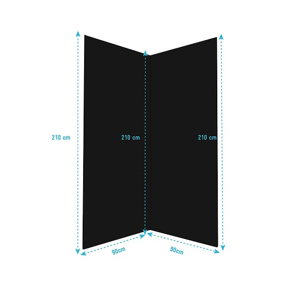 AURLANE - Pack 2 Panneaux Muraux en Aluminium Noir 90x210 cm + Profilés Noir - WALL'IT - large