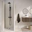 AURLANE - Pack de 3 Panneaux Muraux Aluminium Ivoire 90x210 cm avec Profilés Noirs - WALL'IT - vignette