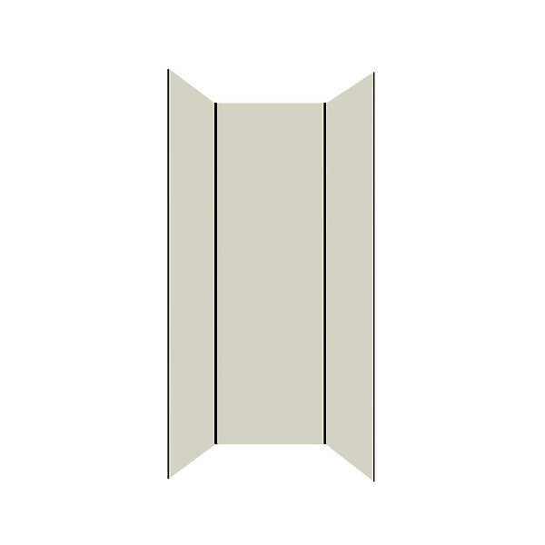 AURLANE - Pack de 3 Panneaux Muraux Aluminium Ivoire 90x210 cm avec Profilés Noirs - WALL'IT - large