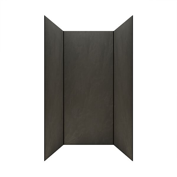 AURLANE - Pack 3 Panneaux Muraux Pierre Ardoise 90x210cm et Profilés Noirs - STONE'IT - large