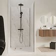 AURLANE - Pack 3 Panneaux Muraux Pierre Artic Storm 90+120+90 x 210cm et Profilés Chrome - STONE'IT - vignette